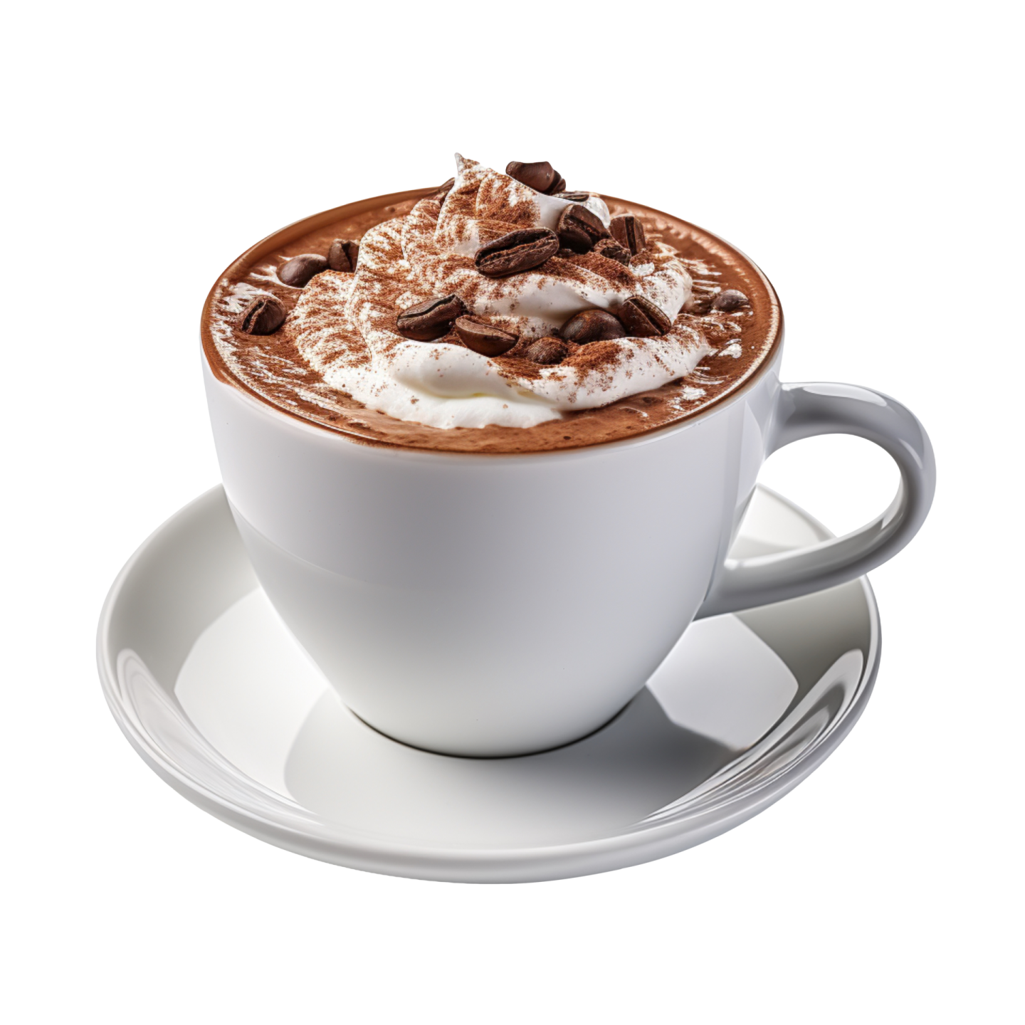 a cup of hot chocolate topped with whipped cream