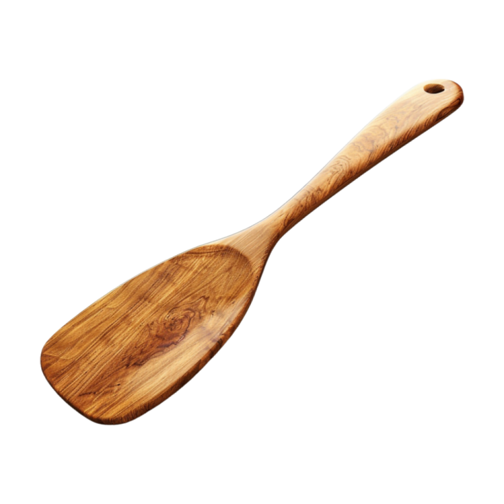 a wooden spoon on a white background