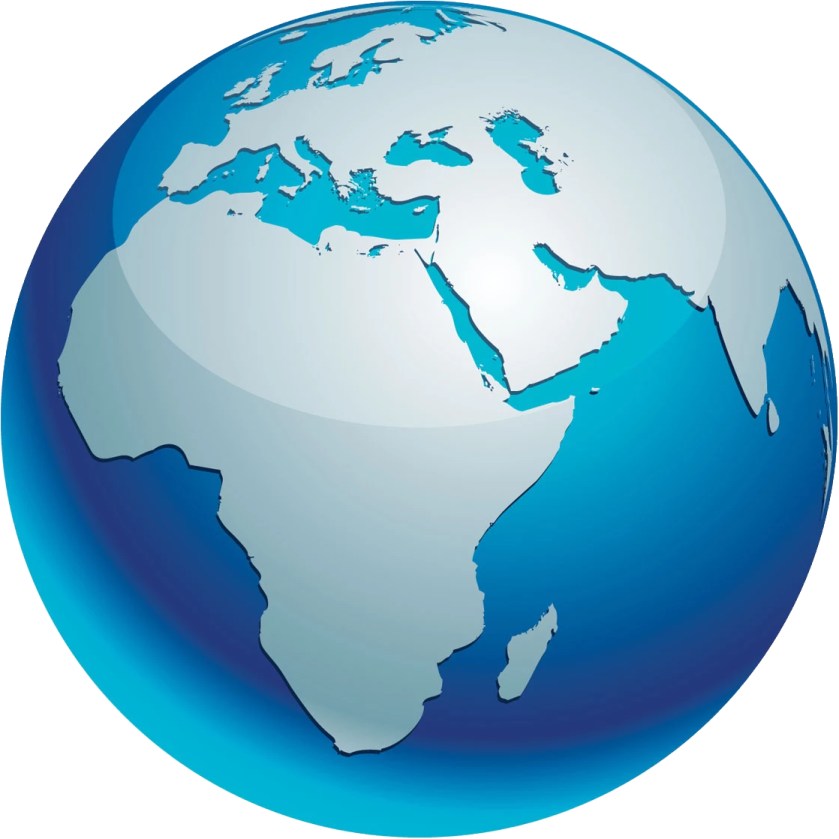 a blue globe with the continents on it