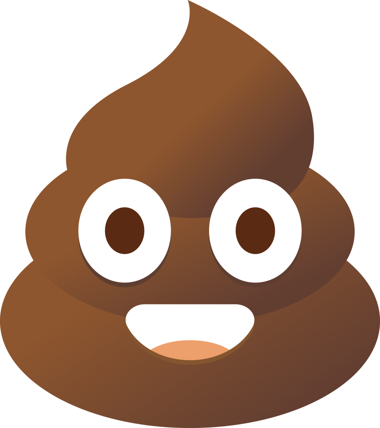 a brown poo face with big eyes