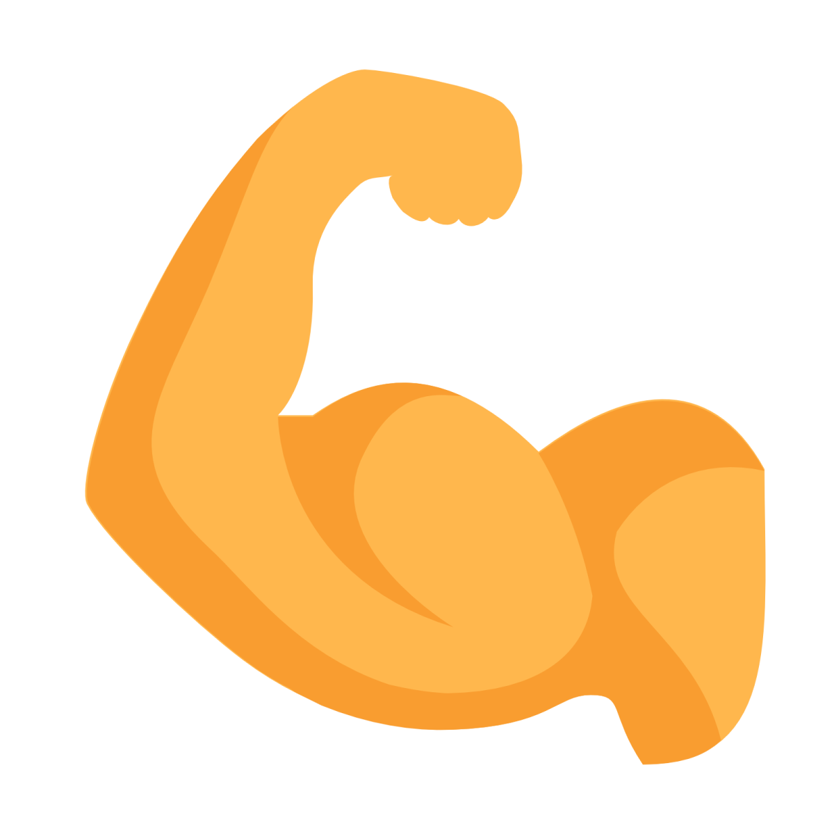 a yellow muscle on a white background