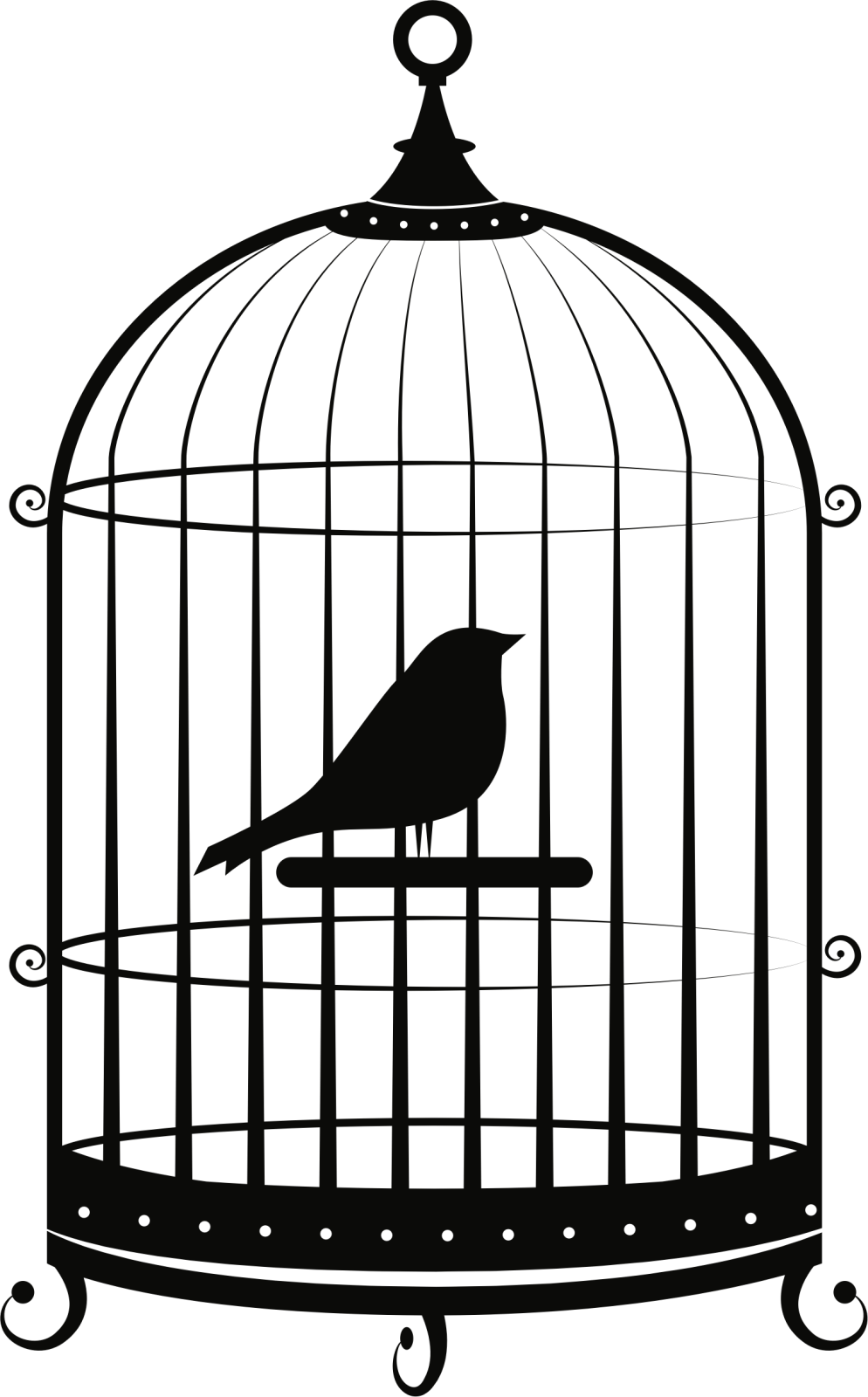a bird in a cage vector