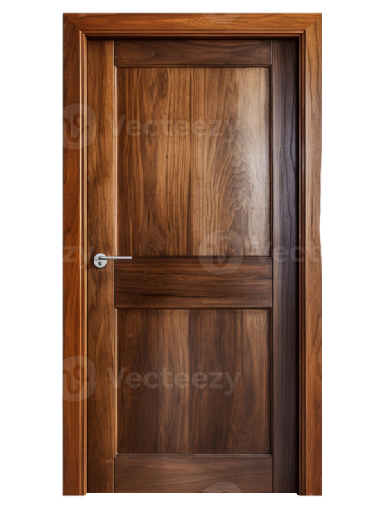 a wooden door on a white background