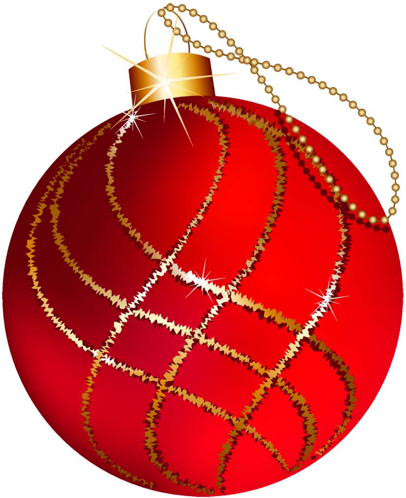 a red christmas ball with gold stars on it