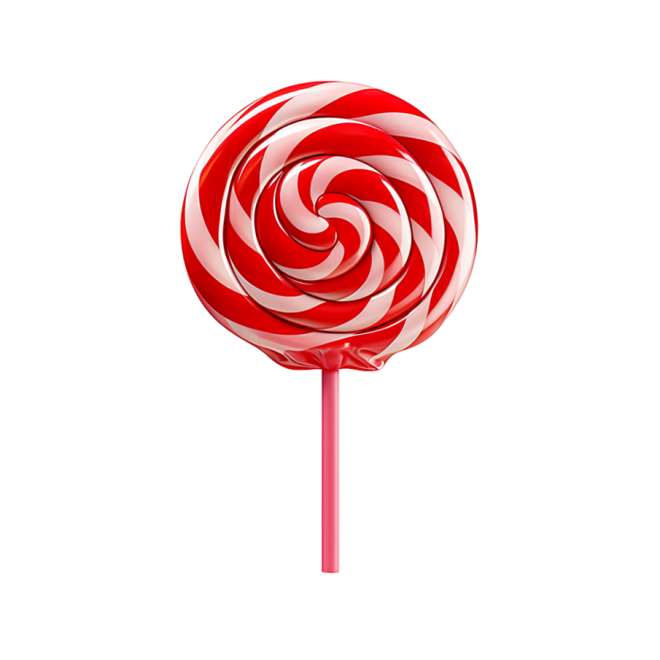 a red and white lobok on a stick