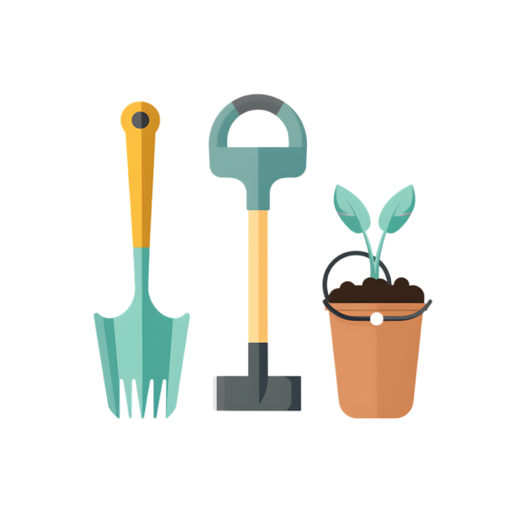 an illustration of gardening tools