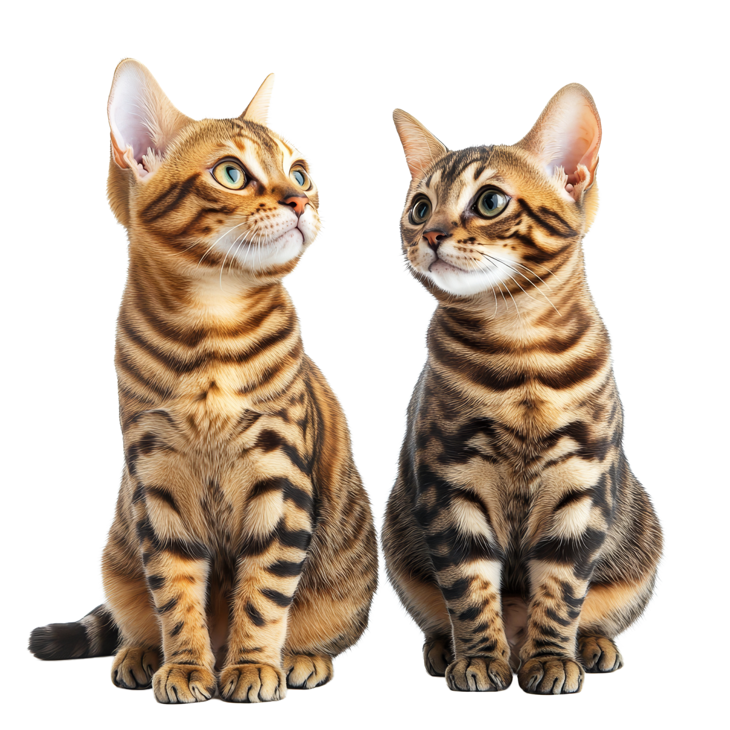 two cats sitting next to each other cats