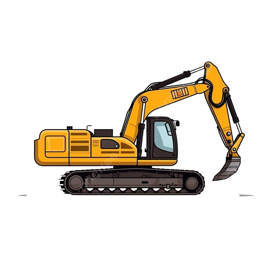 a yellow digger truck with a white background