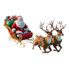 santa and his reindeer sled