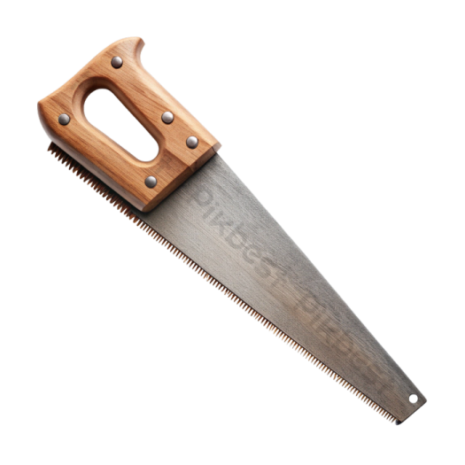 a wooden saw with a handle on it