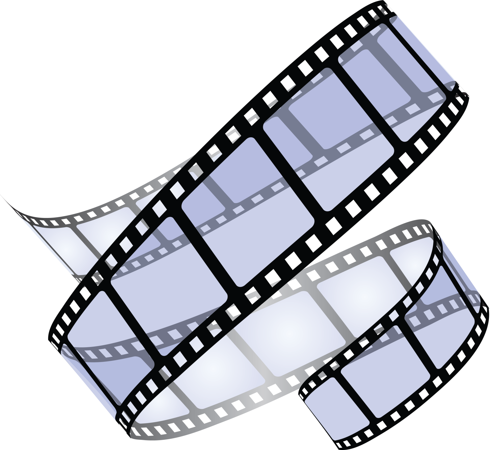 a film strip on a white background