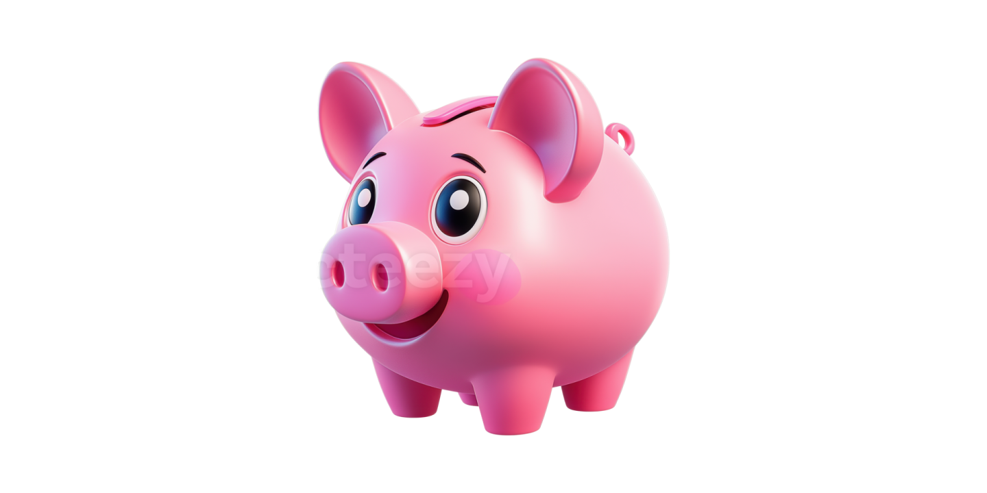 a pink pig on a white background