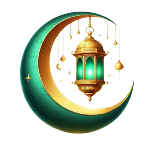 a crescent with a lantern hanging from it
