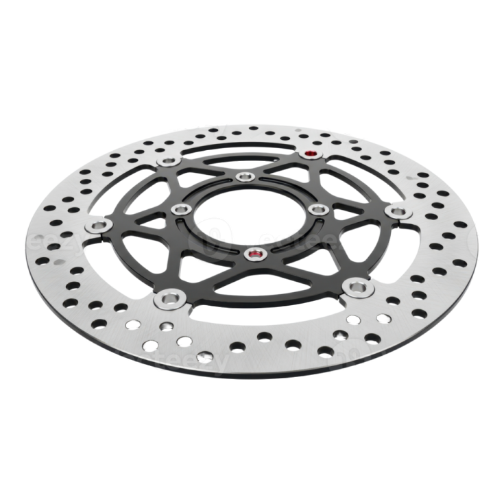 the front brake disc is shown on a white background