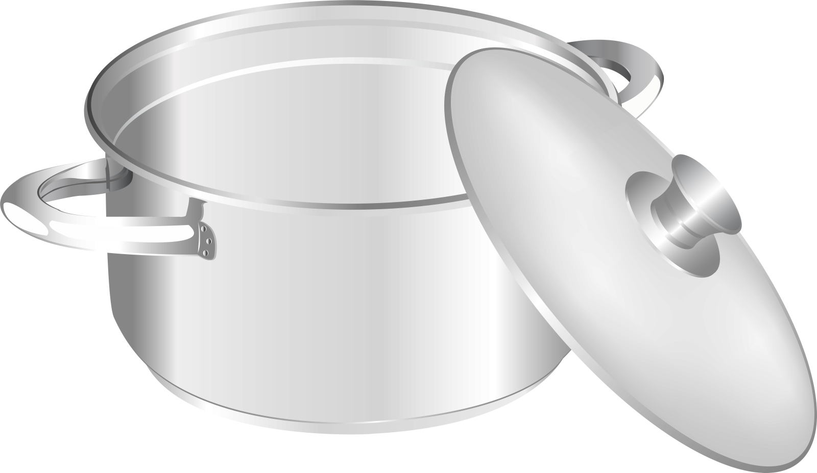 a silver pot with lid