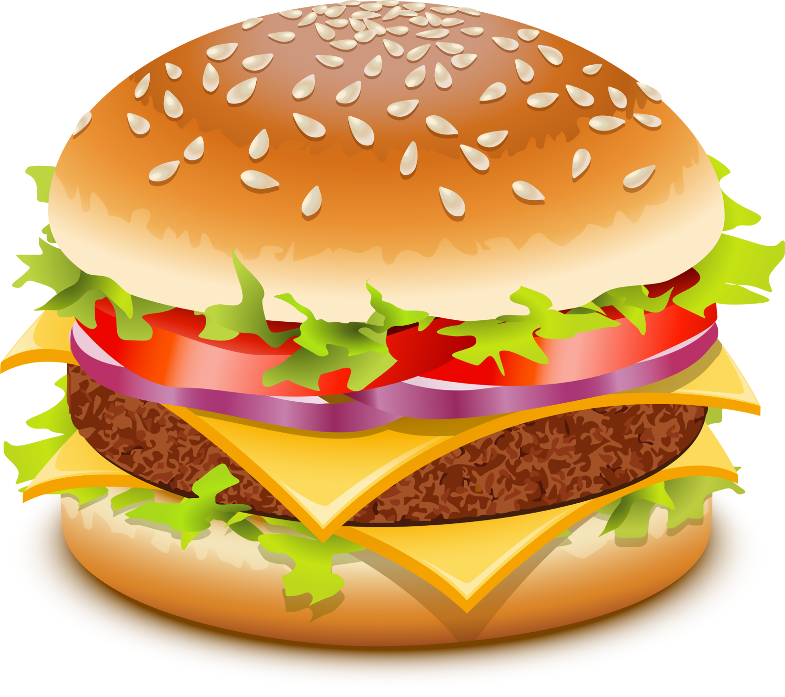 a big hamburger with cheese, tomato and lete