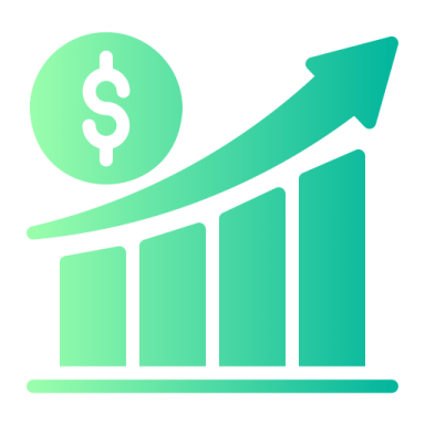 a chart with a dollar sign on top of it
