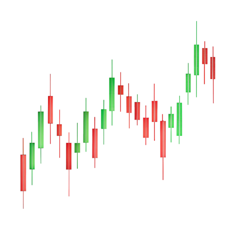 a red and green candles pattern on a white background