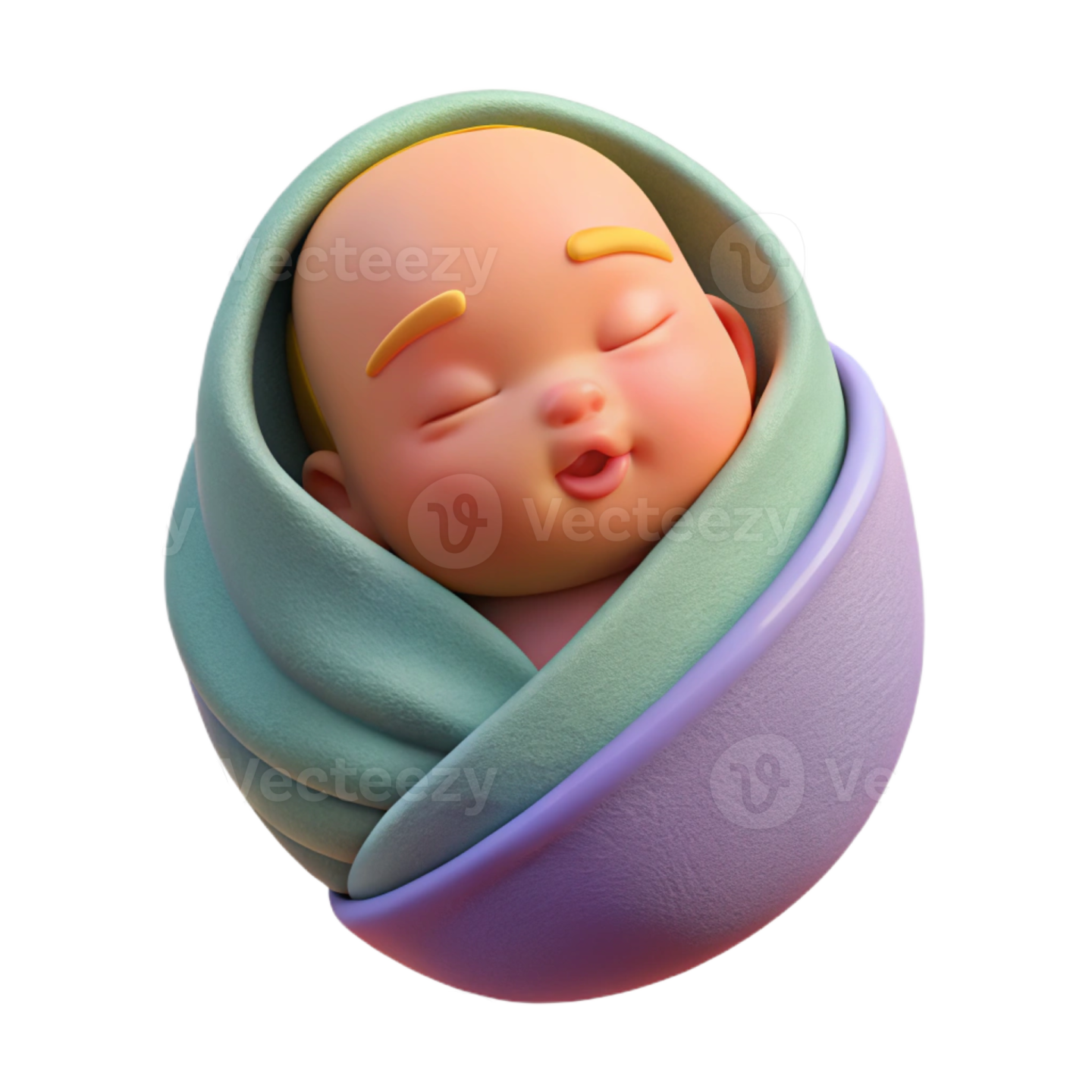 a baby doll is wrapped in a blanket