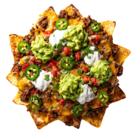 a white plate topped with nachoa and cheese