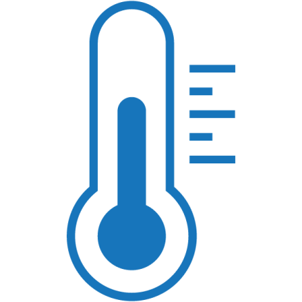 a thermometer icon on a white background