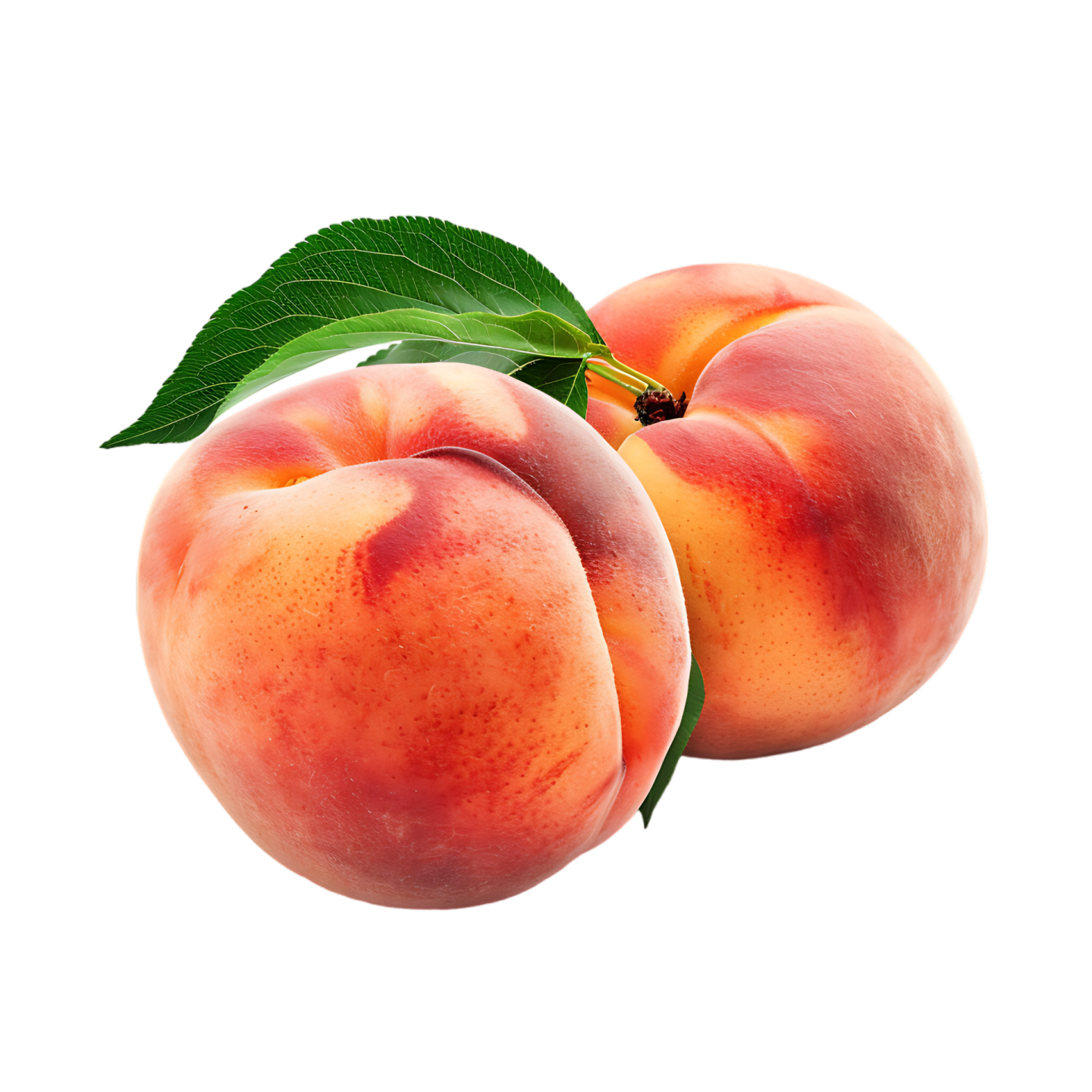 peaches on a white background