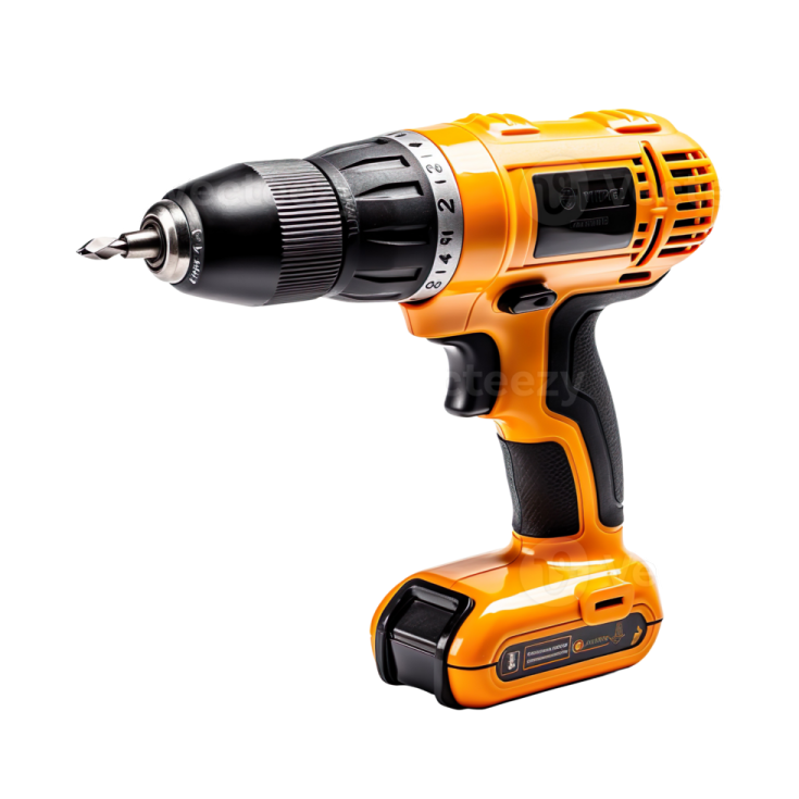 an electric driller on a white background