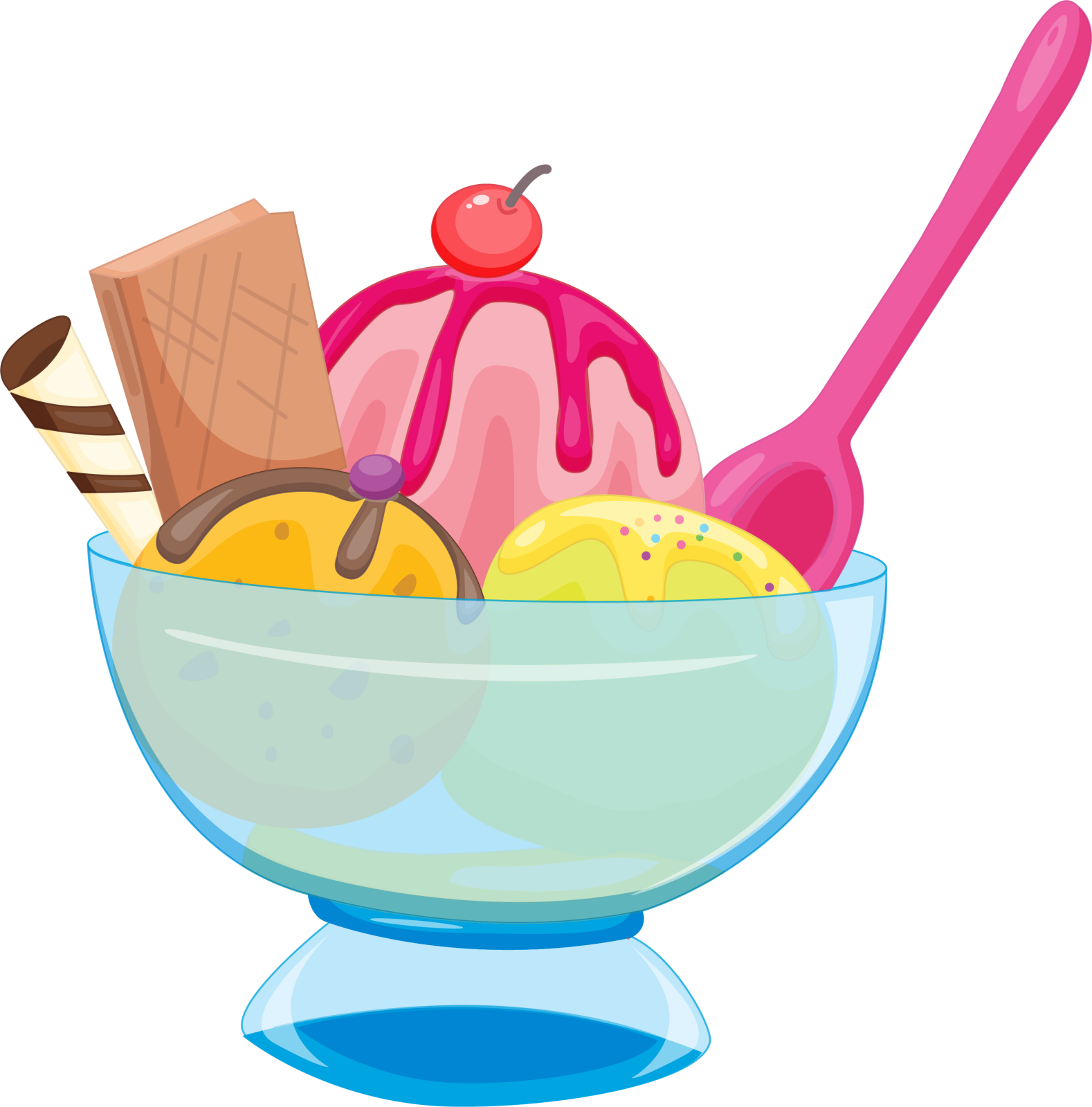 a bowl filled with ice cream and fruit
