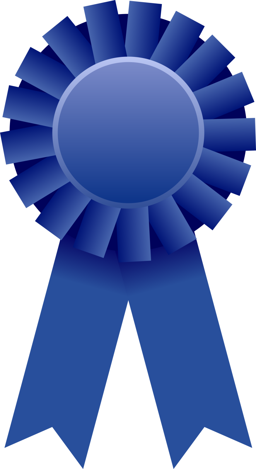 a blue ribbon with a white background