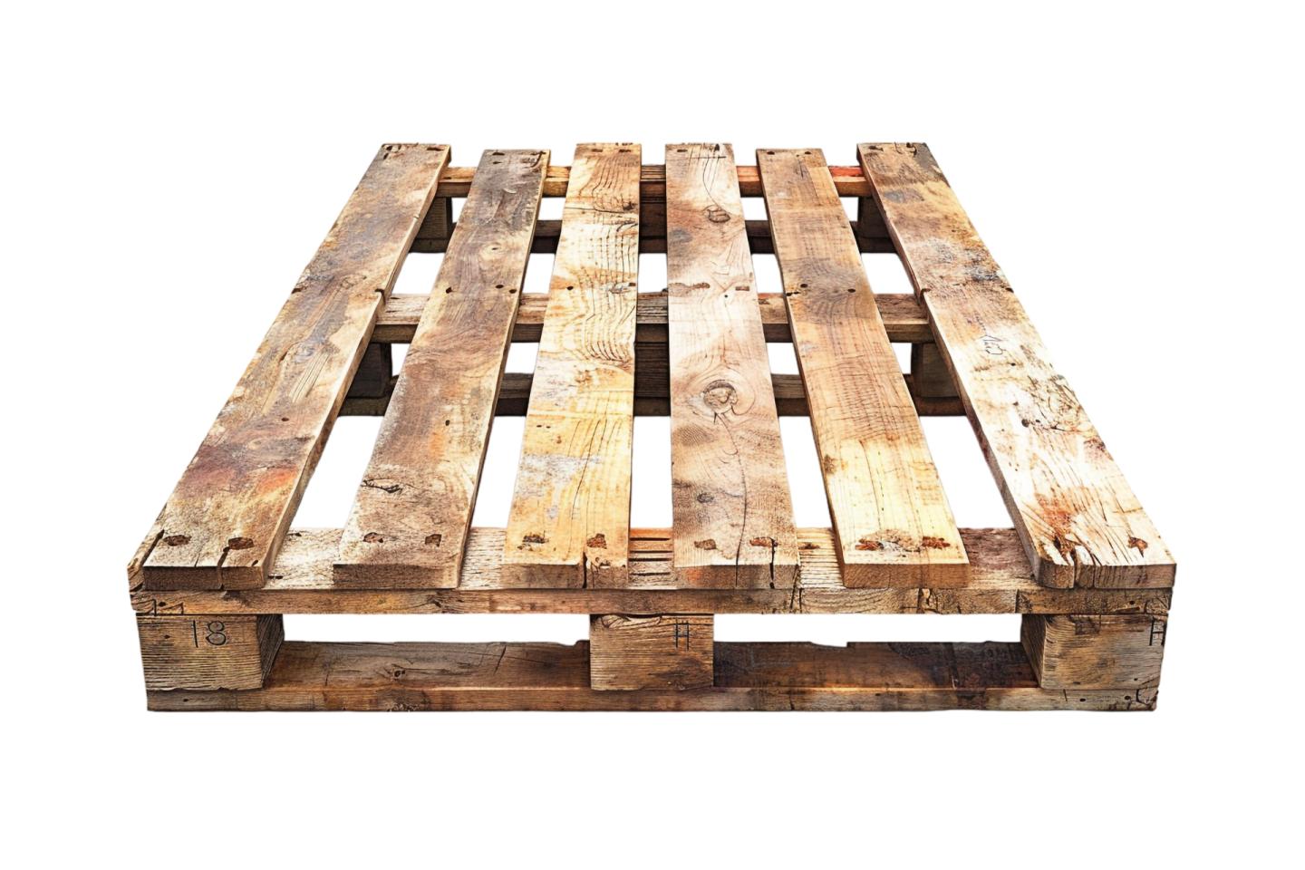 a wooden palle on a white background