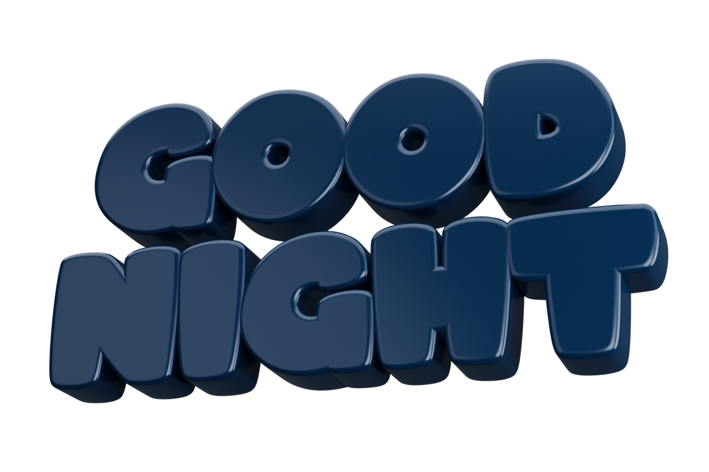 the word good night with a white background