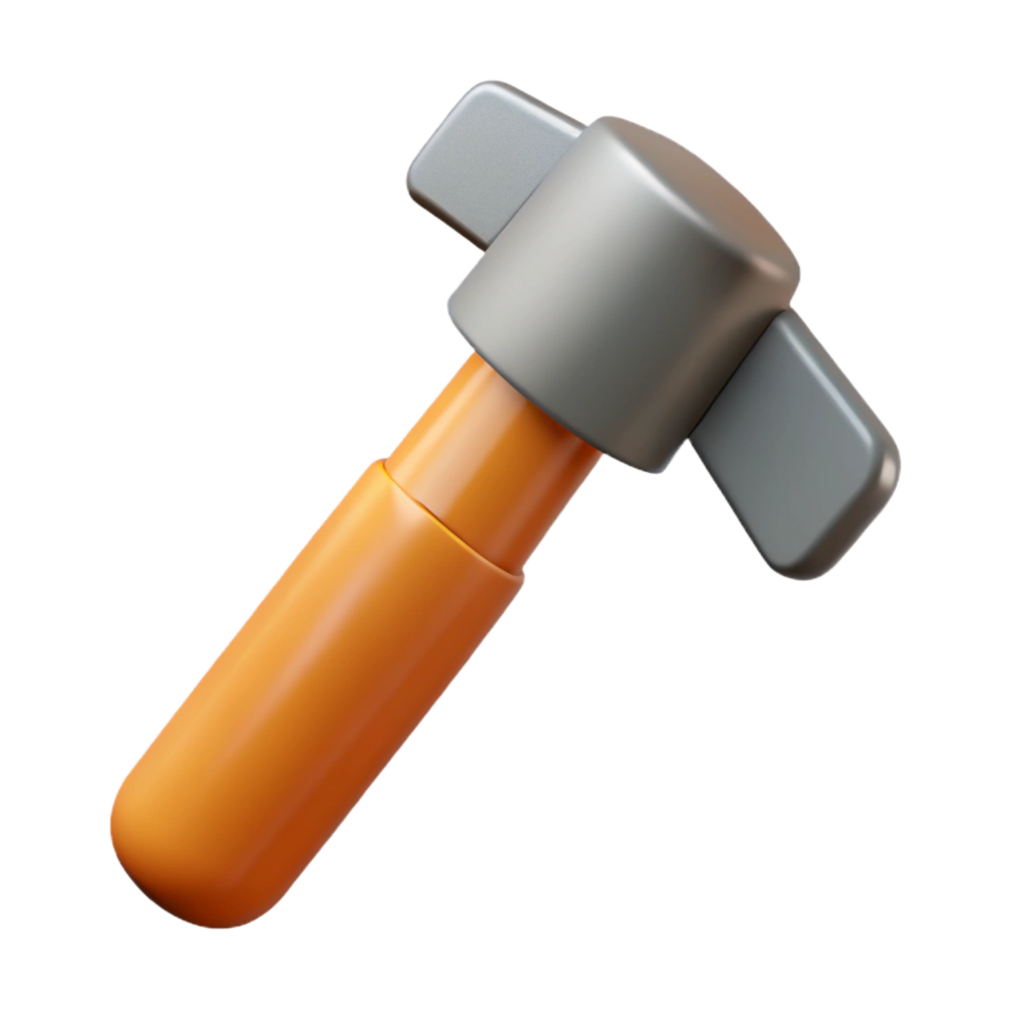 an orange hammer on a white background