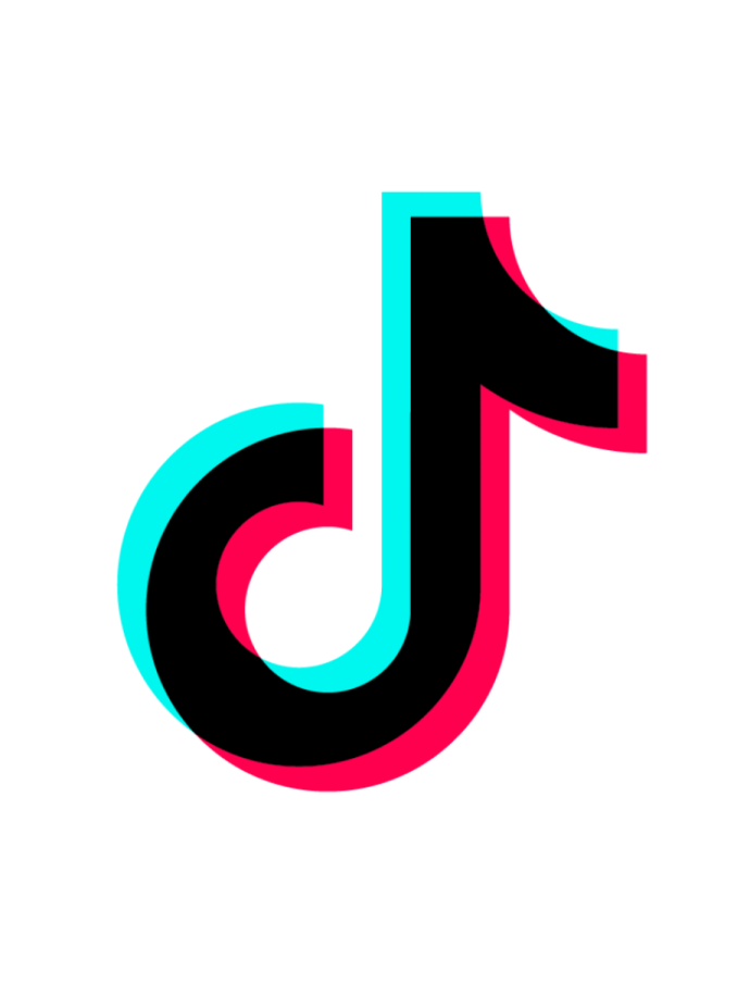 a black and pink logo on a white background