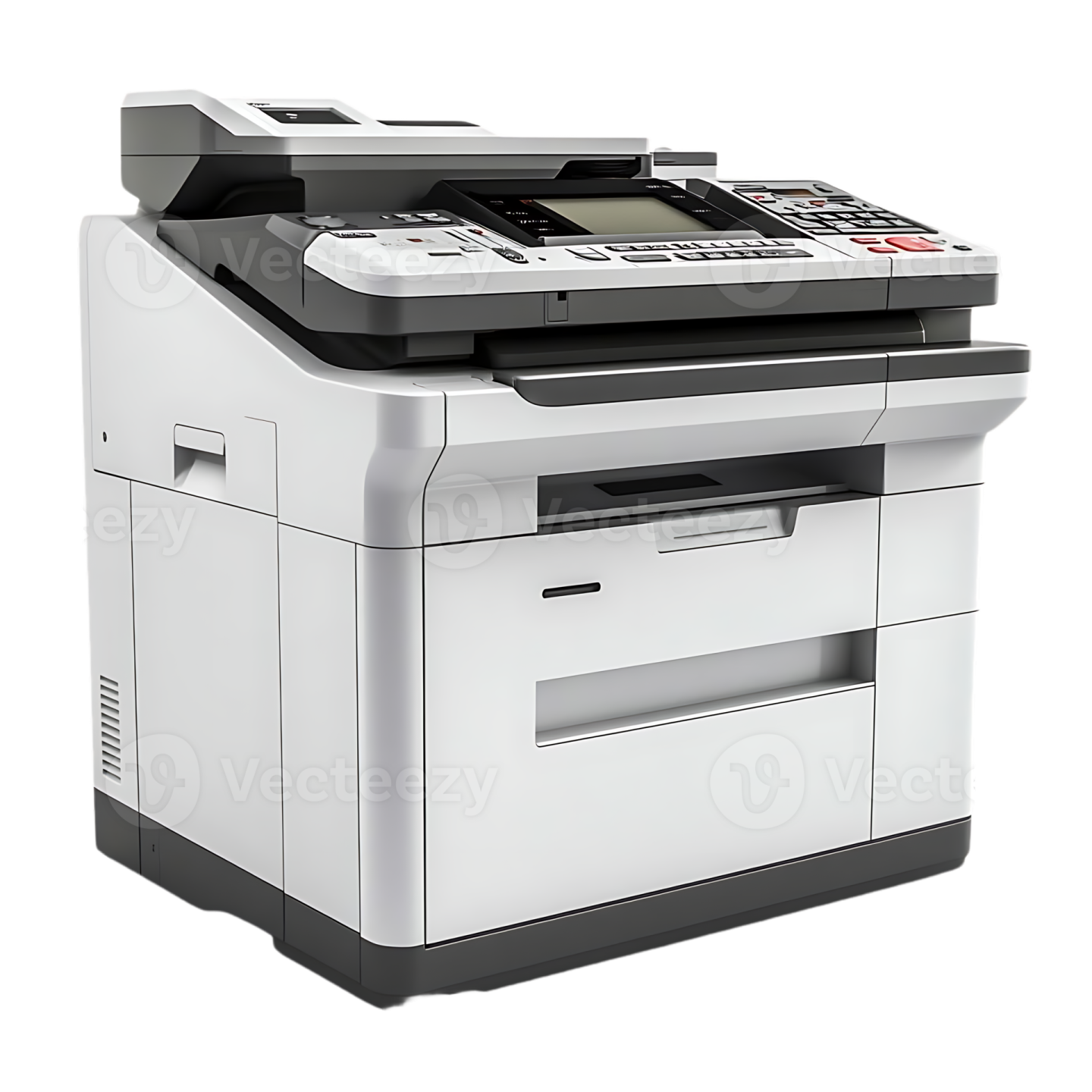 a printer with a white and black color