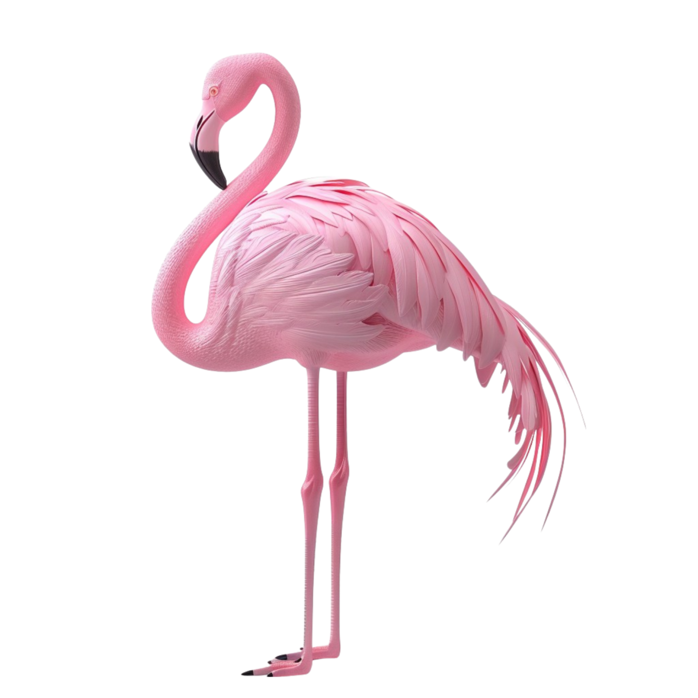 a pink flaming on a white background