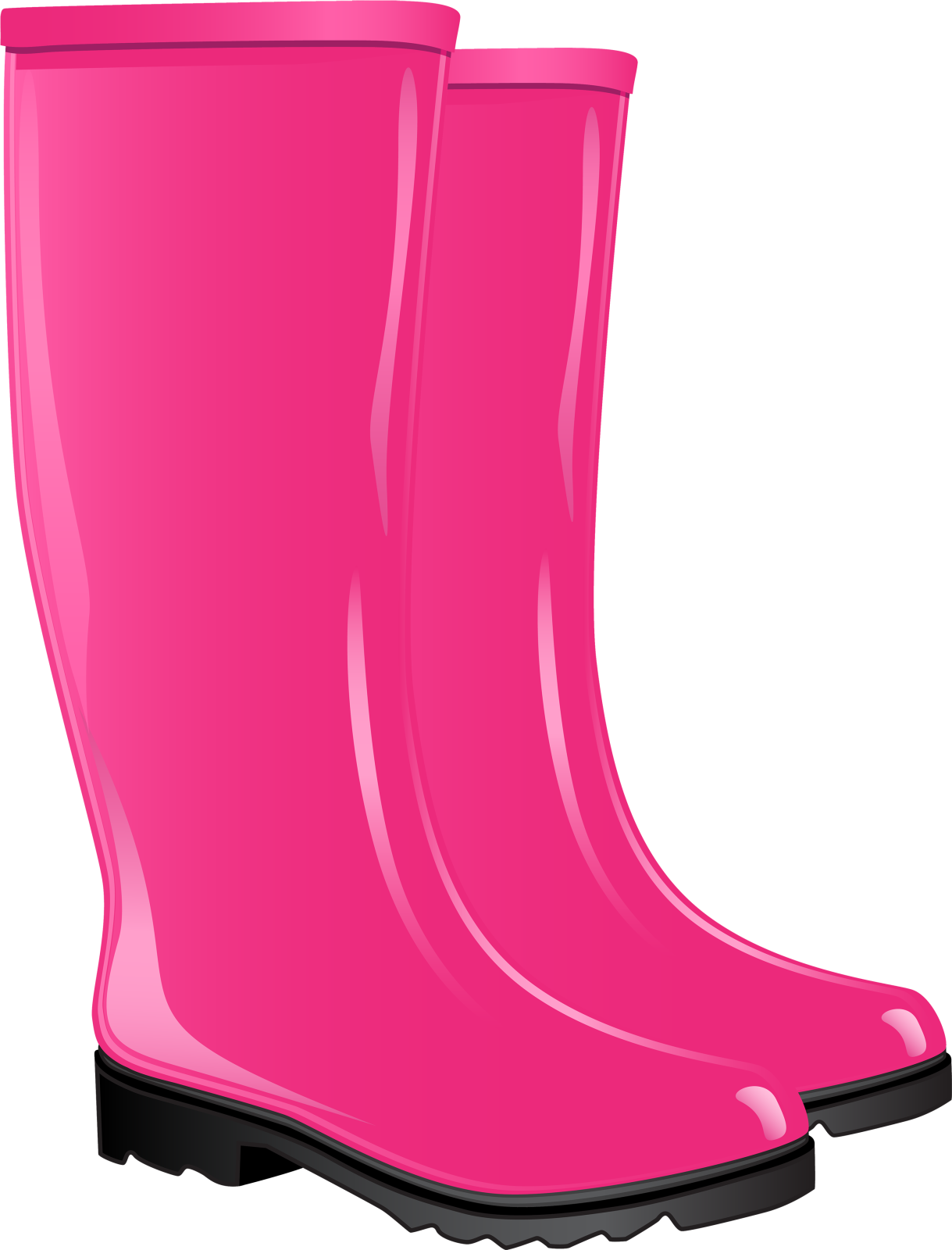 a pair of pink rain boots