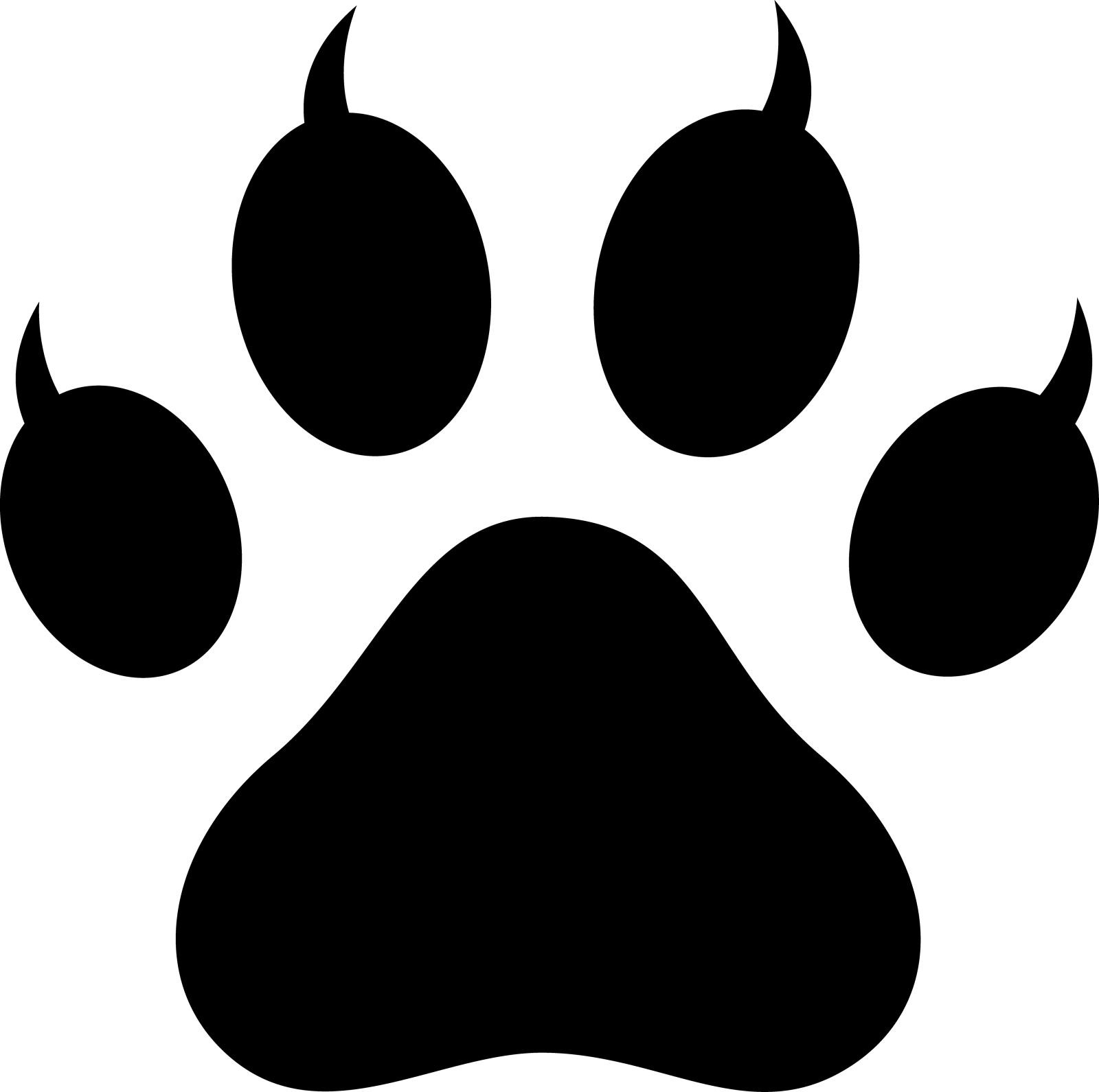 a black and white paw print of an animal's paw