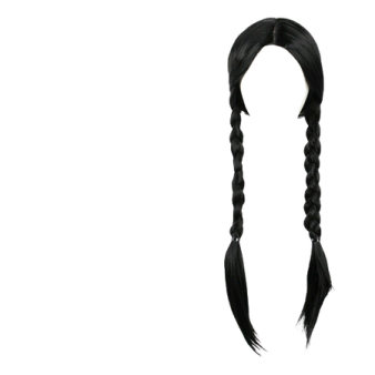 a black wig with long hair and braids