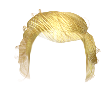 a yellow wig on a white background