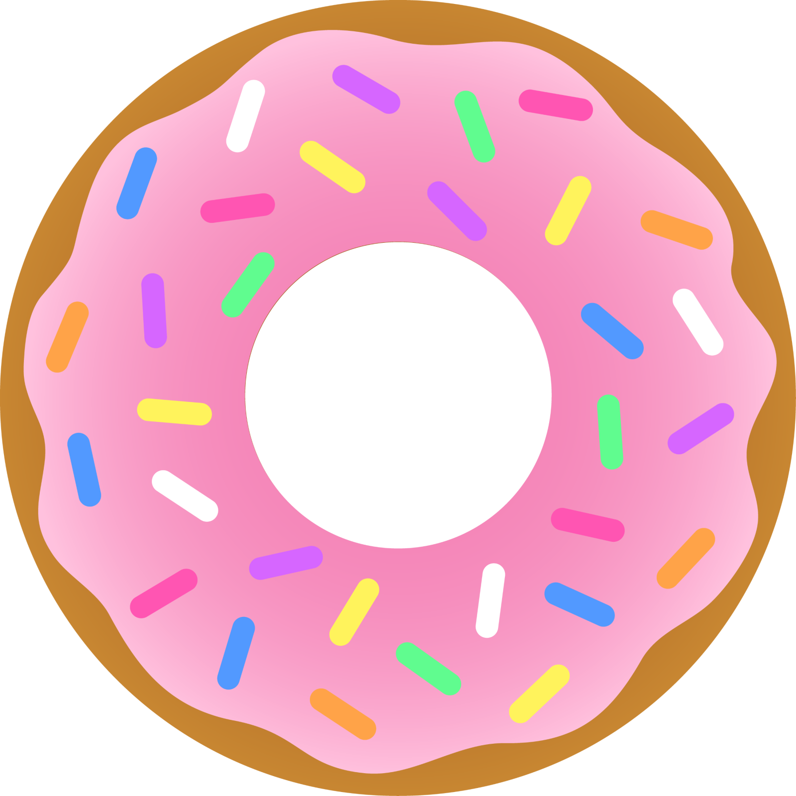 a pink donut with sprins on it