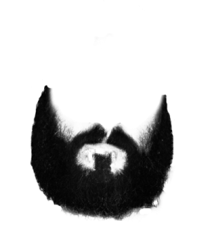 a black and white photo of a man with a beard