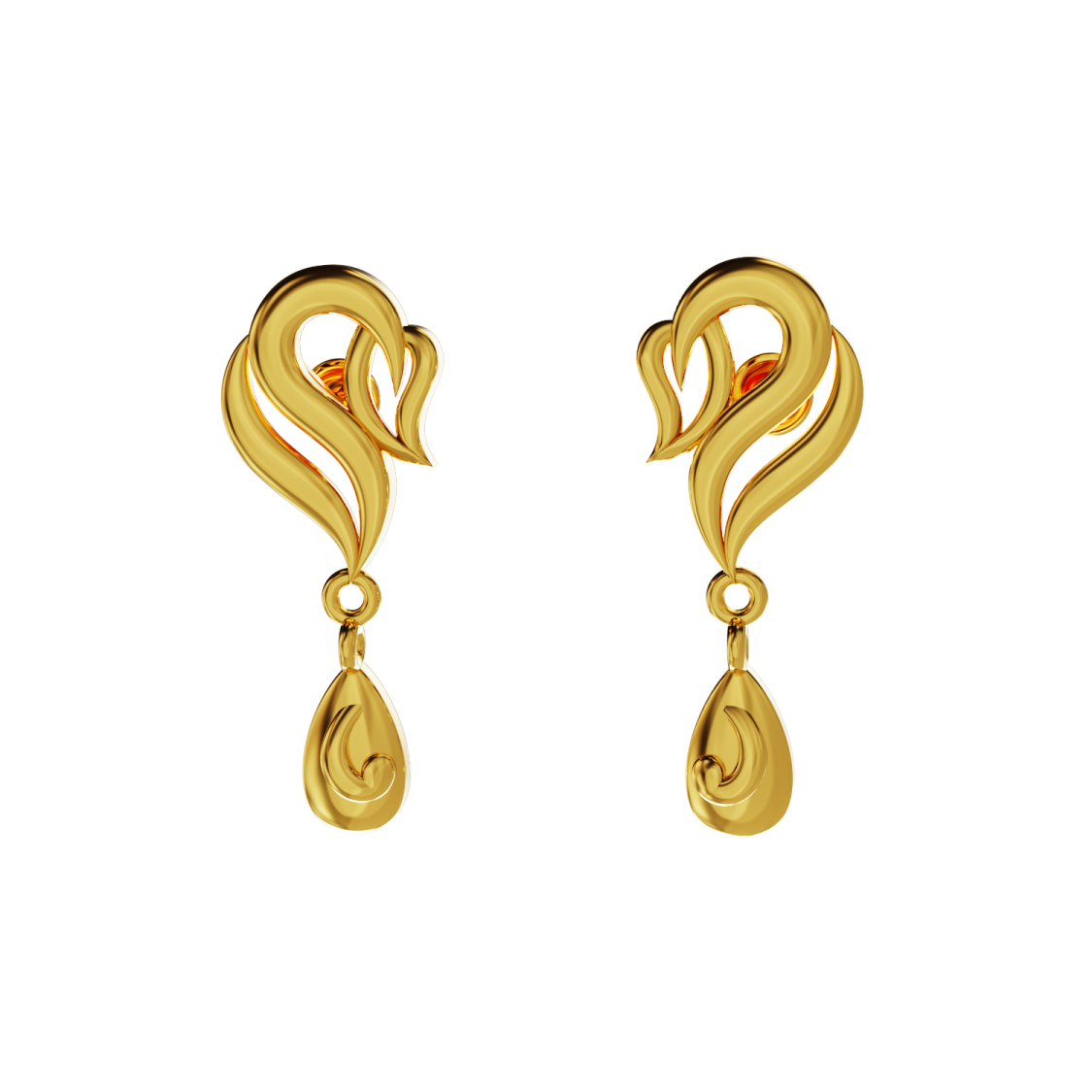 an image of a pair of gold earrings