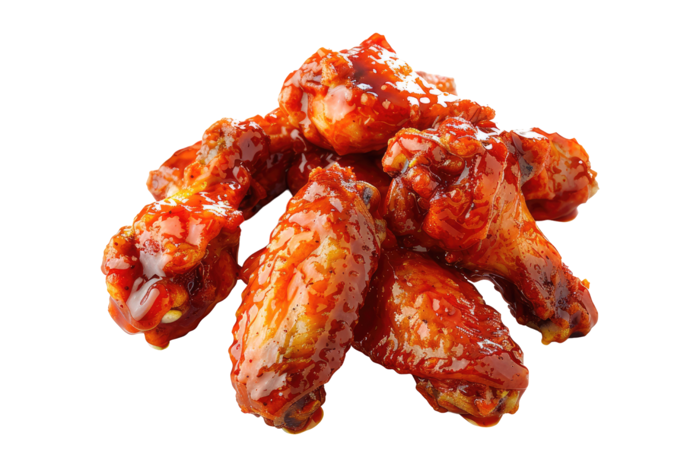 a pile of chicken wings on a white background