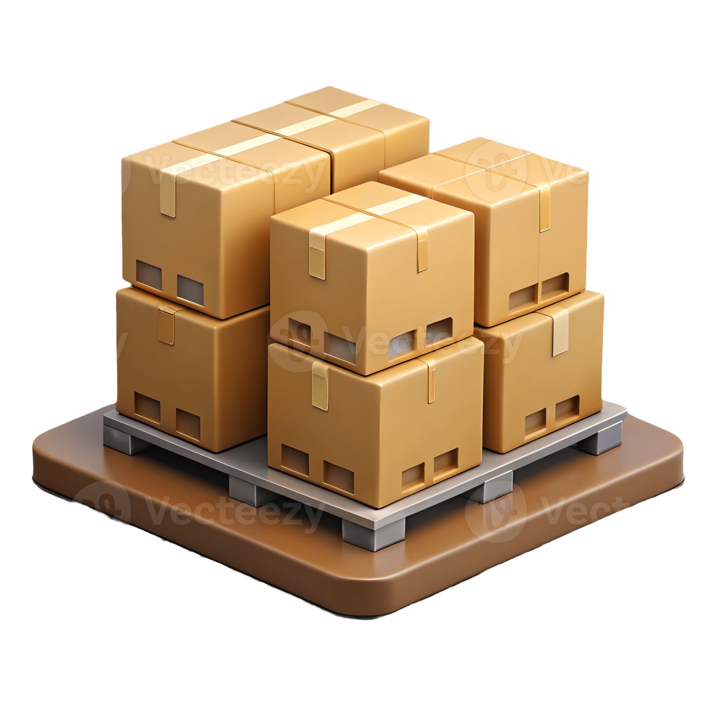 a stack of cardboard boxes on top of a pal