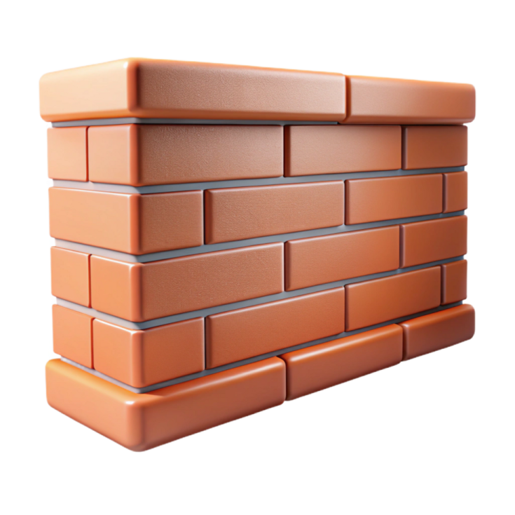 a stack of bricks on a white background