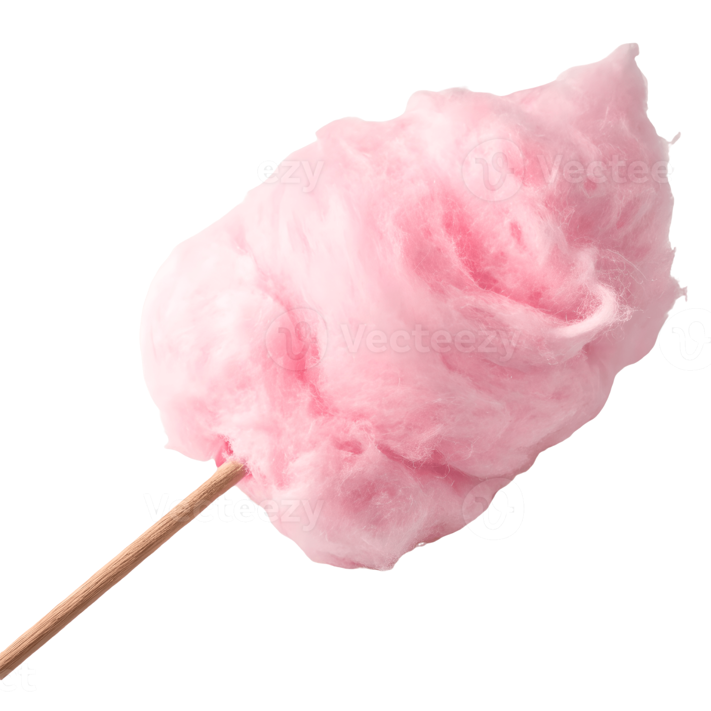 a pink cotton candy on a white background