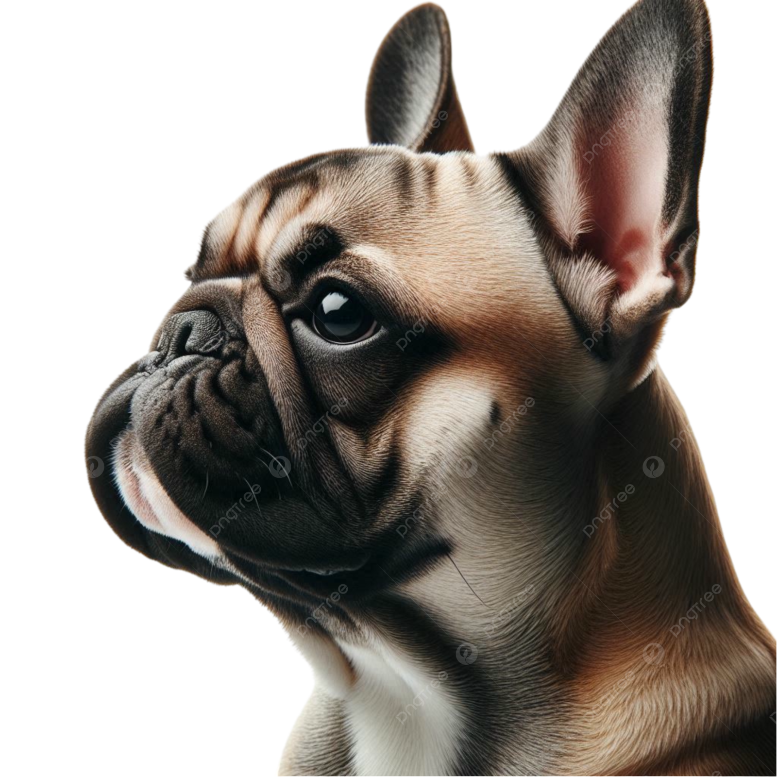 a french bulldog dog looking up at the camera stock photo