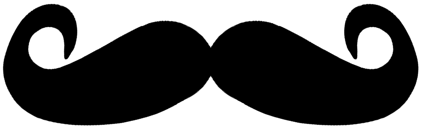 a black mustache on a white background