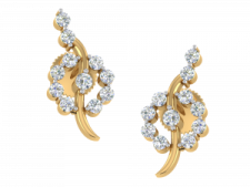 a pair of gold and diamond earrings