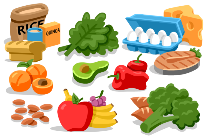 a variety of fruits and vegetables on a white background